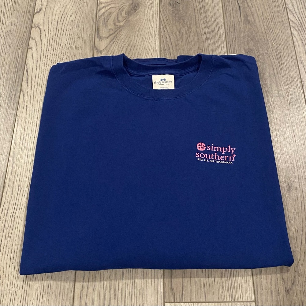 Simply Southern Graphic T Shirt Women’s XXL Long Sleeve Navy Blue Lemon Kindness - Picture 13 of 13
